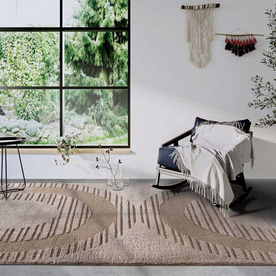 Vloerkleed Bartoux - Beige 170x120cm - Polypropyleen - Dekbed-Discounter.nl afbeelding 1