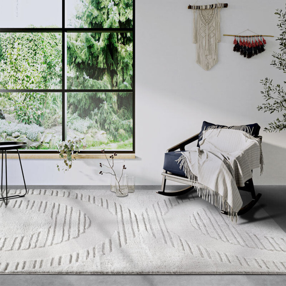 Vloerkleed Bartoux Crème Wit 160x235 Cm Hoogpolig Elle Decoration - Dekbed-Discounter.nl afbeelding 1