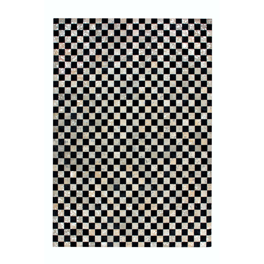 Vloerkleed Check handgemaakt leer | Forte Collection afbeelding 1