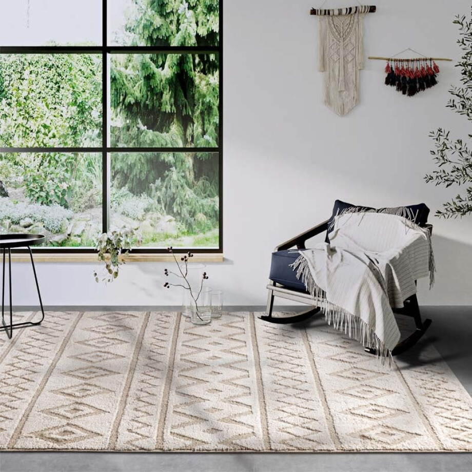 Vloerkleed Itinerance Beige 160x235 Cm Hoogpolig Elle Decoration - Dekbed-Discounter.nl afbeelding 1