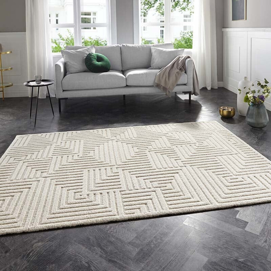 Vloerkleed Manipu - Creme 150x80cm - Polypropyleen - Dekbed-Discounter.nl Vloerkleed Manipu - Creme 150x80cm - Polypropyleen - Dekbed-Discounter.nl afbeelding 1