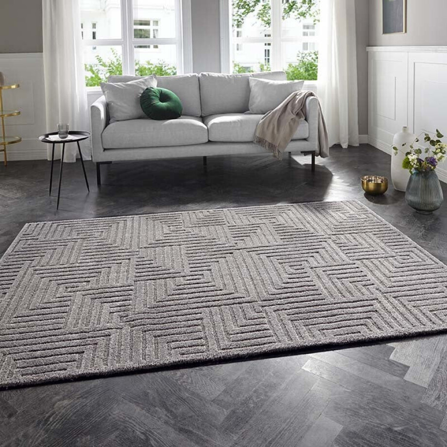 Vloerkleed Manipu - Grijs 290x200cm - Polypropyleen - Dekbed-Discounter.nl afbeelding 1