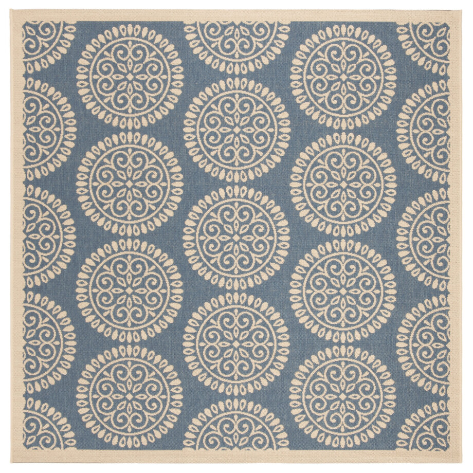 Vloerkleed Molly Vierkant Oceaan in- & outdoor | Safavieh Vloerkleed Molly Vierkant Oceaan in- & outdoor | Safavieh afbeelding 1