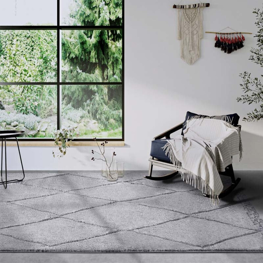 Vloerkleed Perrotin Lichtgrijs 200x280 Cm Hoogpolig Elle Decoration - Dekbed-Discounter.nl afbeelding 1