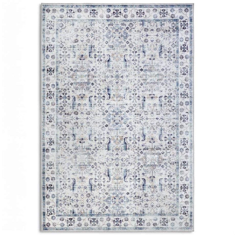 Vloerkleed Saveh - Creme Blauw 150x80cm - - Dekbed-Discounter.nl afbeelding 