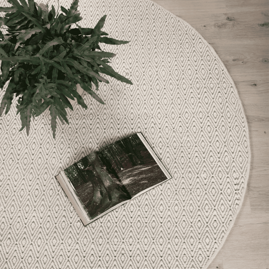 Nohr Rond Vloerkleed 'Turell' 200cm, kleur Beige afbeelding 1