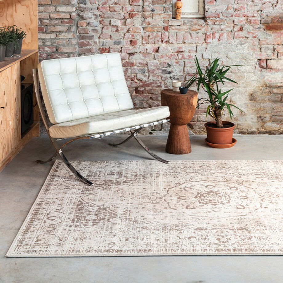 Vloerkleed Vintage Medallion Beige Vintage 190x290 Cm Laagpolig Grandstone - Dekbed-Discounter.nl afbeelding 1