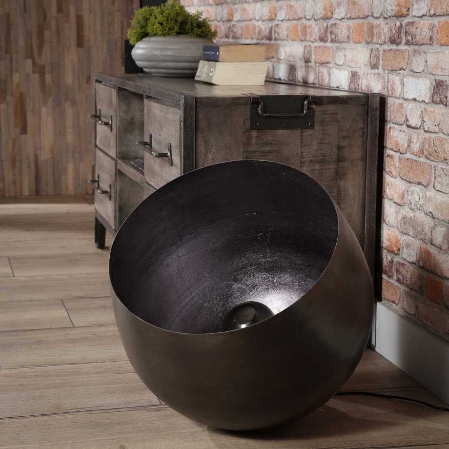 Vloerlamp Basket Ø50 in zwart nikkel afbeelding 1