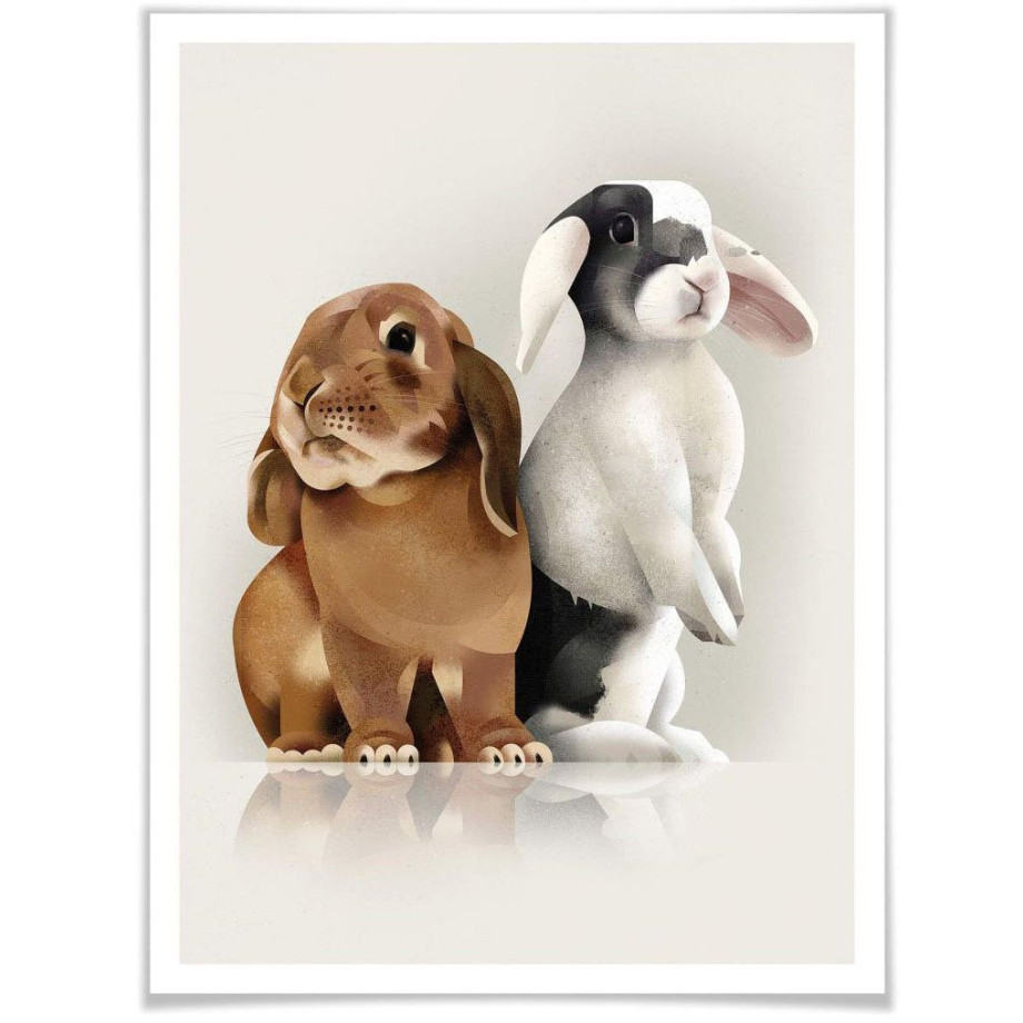 Wall-Art Poster Bunny Love Poster zonder lijst (1 stuk) afbeelding 1