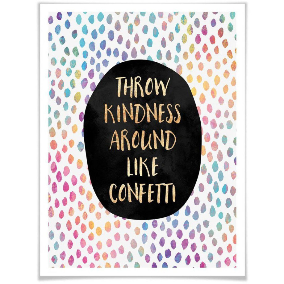 Wall-Art Poster Kindness confetti Poster zonder lijst (1 stuk) afbeelding 1
