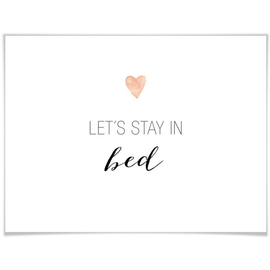 Wall-Art Poster Let's stay in bed Poster zonder lijst (1 stuk) afbeelding 1