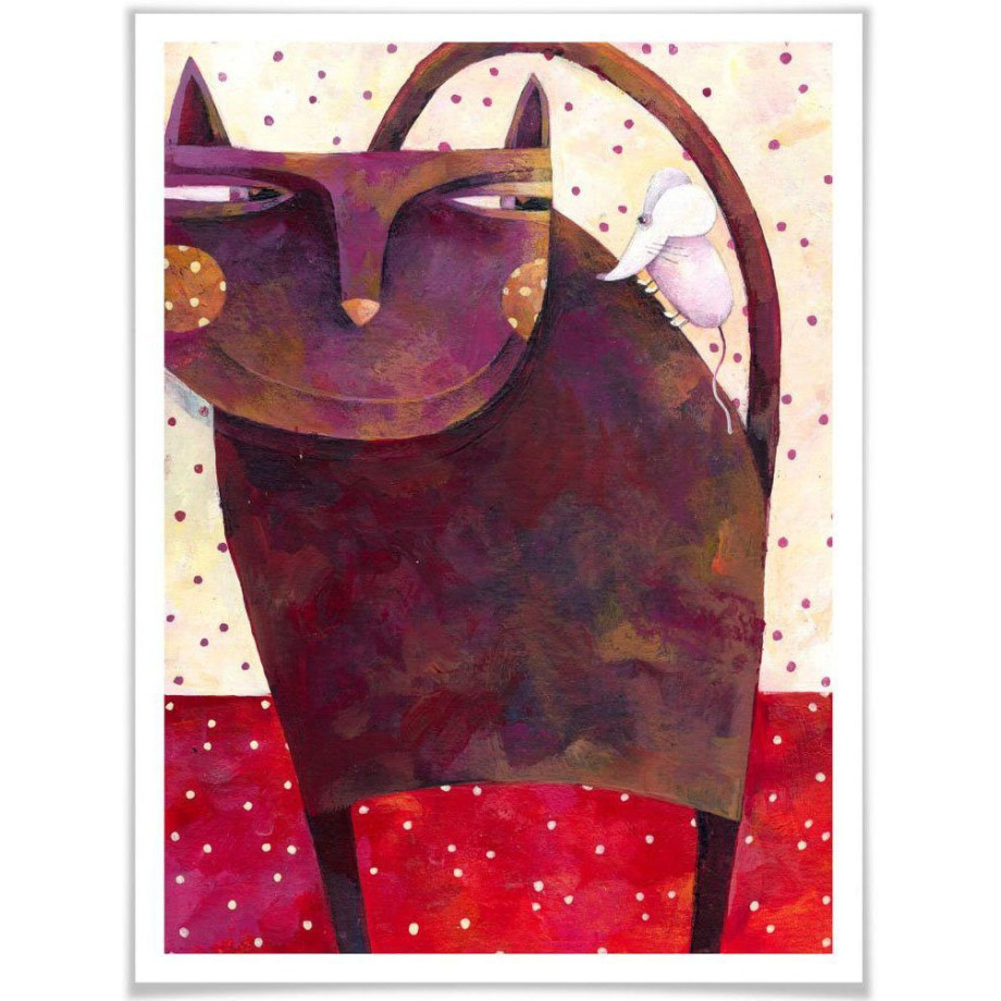 Wall-Art Poster Sprookje artprints kat en muis (1 stuk) afbeelding 1