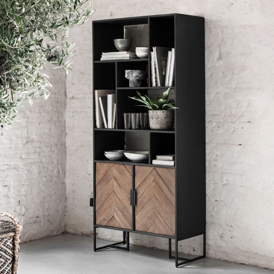 DTP Home Wandkast 'Criss Cross' Hout en staal, 185 x 80cm afbeelding 1