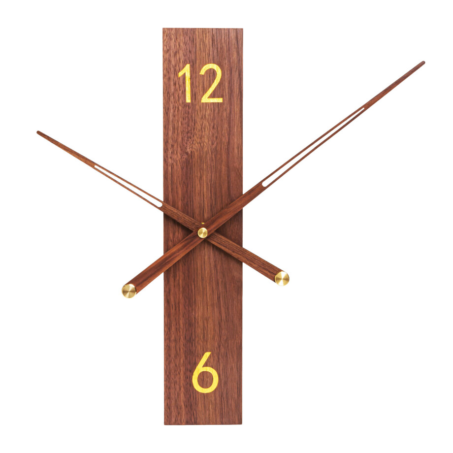QUVIO Rechthoekige wandklok - 40cm - Hout - Donkerbruin QUVIO Rechthoekige wandklok - 40cm - Hout - Donkerbruin afbeelding 1