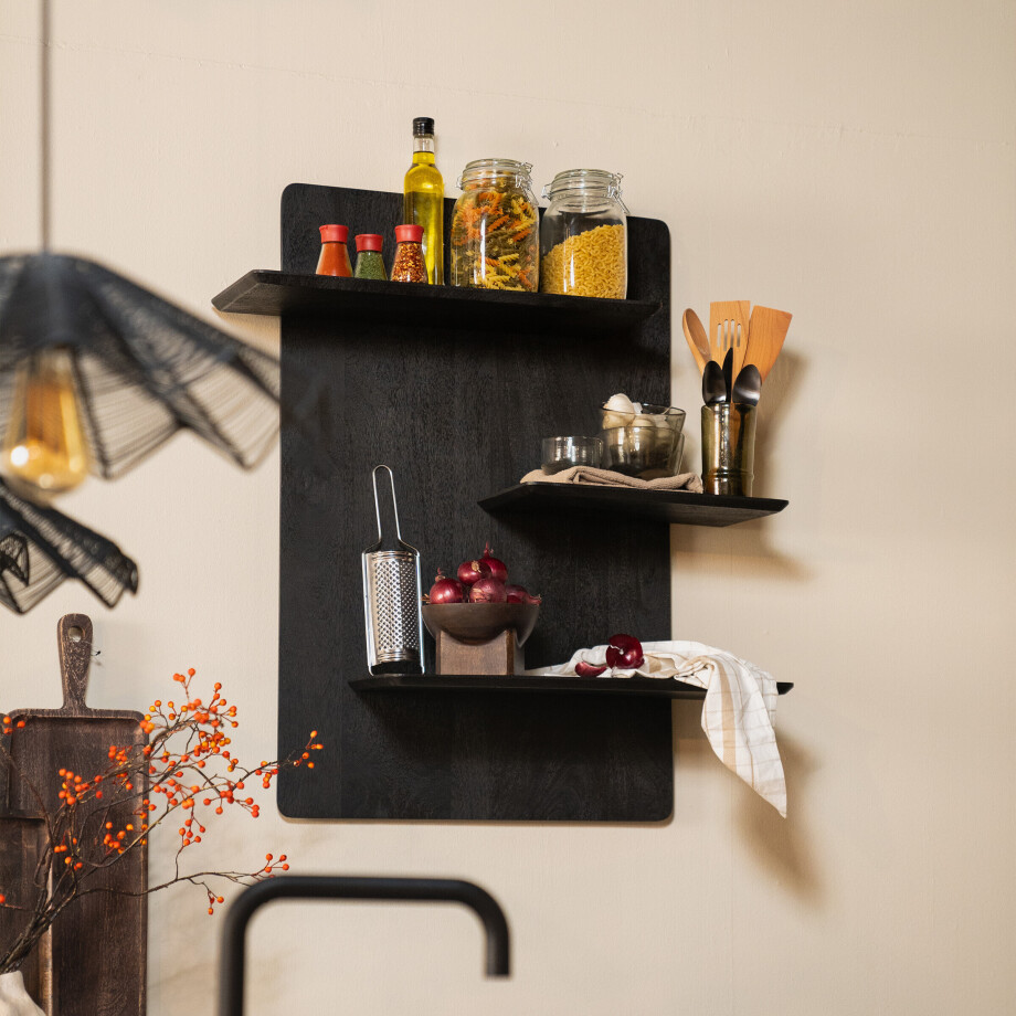 By-Boo Wandplank 'Seco' Mangohout, kleur Bruin afbeelding 1