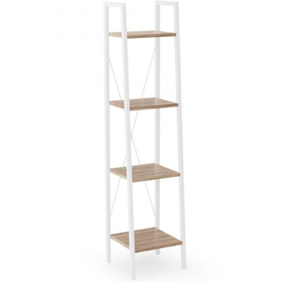 Wandrek Narvik 1 van 148 cm hoog wit met eiken afbeelding 1