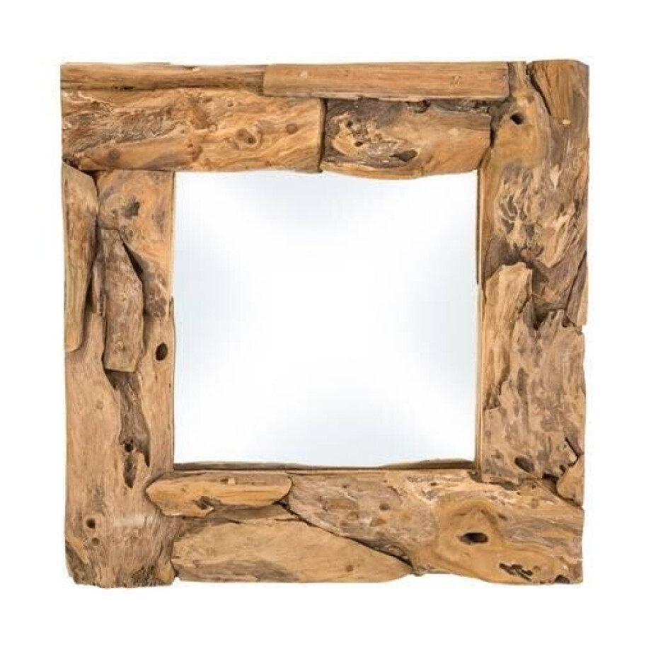 Wandspiegel teakhout | HSM Collection afbeelding 1