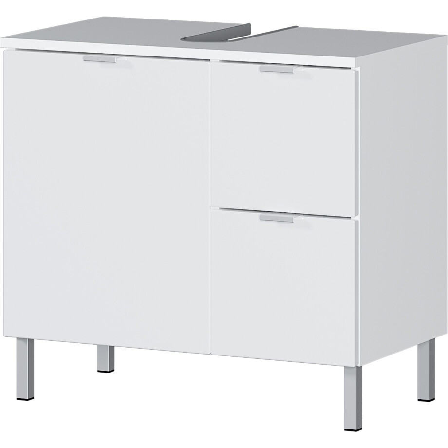 Wastafelonderkast Bruno M 60 cm breed in wit afbeelding 1