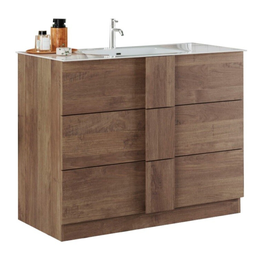 Wastafelonderkast JUPITER 101 cm breed met waskom afbeelding 1