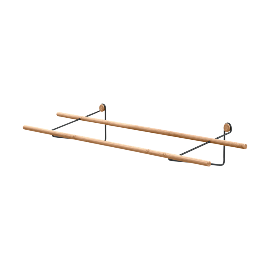 Shoe Rack - Bamboe schoenenrek - B100 x H15 x D25 cm - Zwart afbeelding 1