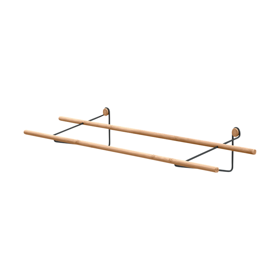 Shoe Rack - Bamboe schoenenrek - B100 x H15 x D25 cm - Zwart Shoe Rack - Bamboe schoenenrek - B100 x H15 x D25 cm - Zwart afbeelding 1