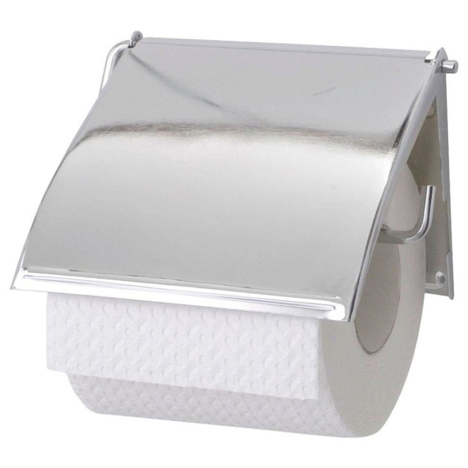 WENKO Toiletrolhouder Cover Chroom, met gesloten model afbeelding 1