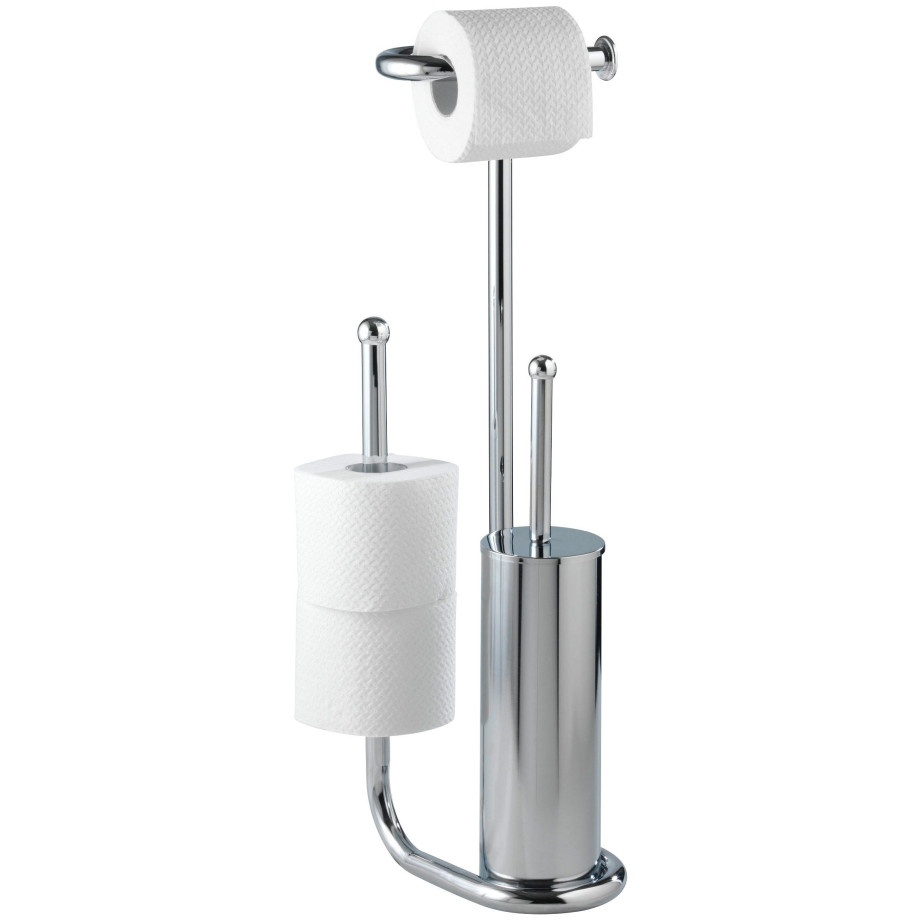 WENKO Toiletset Universalo geïntegreerde toiletrolhouder en toiletborstelhouder afbeelding 1