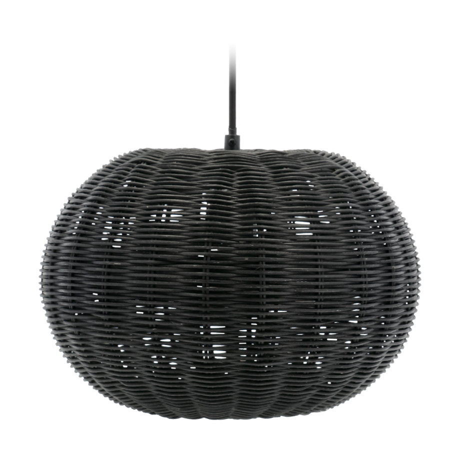 Werna rattan hanglamp zwart - 30 x 20 cm afbeelding 1