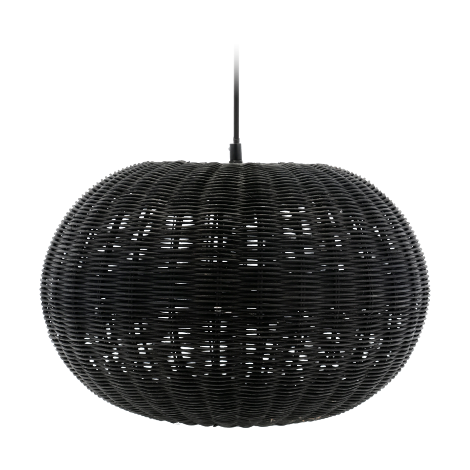 Werna rattan hanglamp zwart - 40,5 x 25 cm afbeelding 1