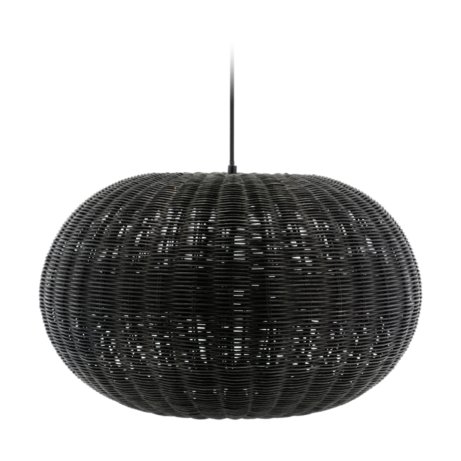 Werna rattan hanglamp zwart - 50 x 30 cm afbeelding 1