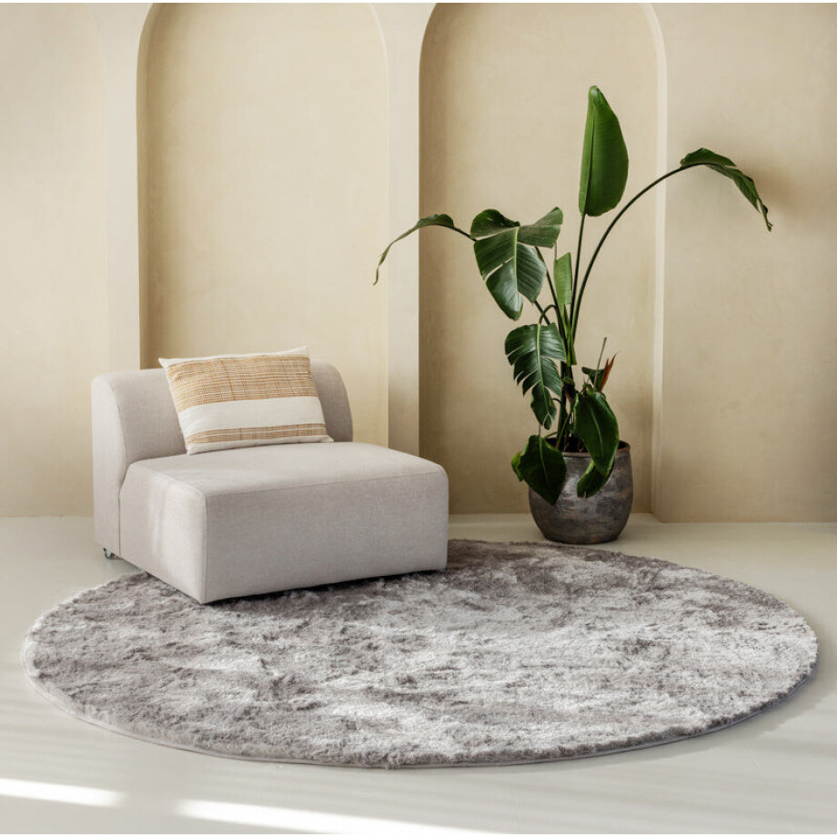 Vloerkleed Sense Rond Champagne Scandinavisch Ø 80 Cm Hoogpolig Grandstone - Dekbed-Discounter.nl afbeelding 1