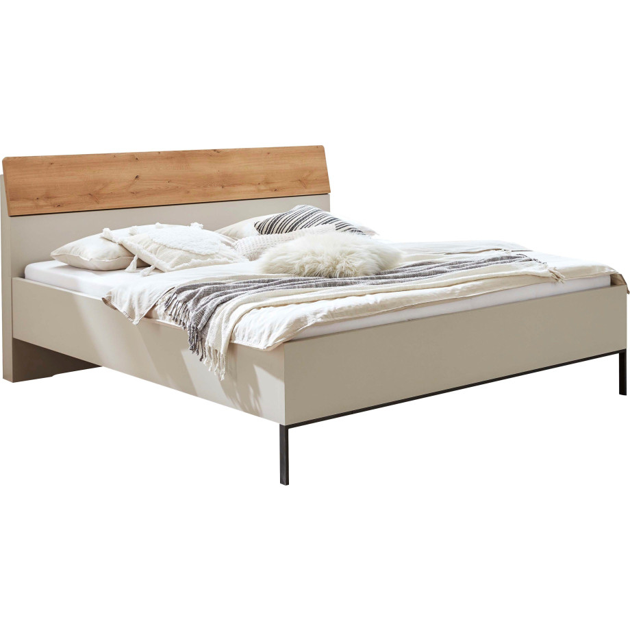 WIEMANN Futonbed Asti Afwerking imitatie wit eiken, slede in leisteen afbeelding 1