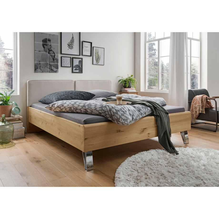 WIEMANN Houten bed Bari met bekleed hoofdbord en 4-voudig verstelbare lighoogte afbeelding 1