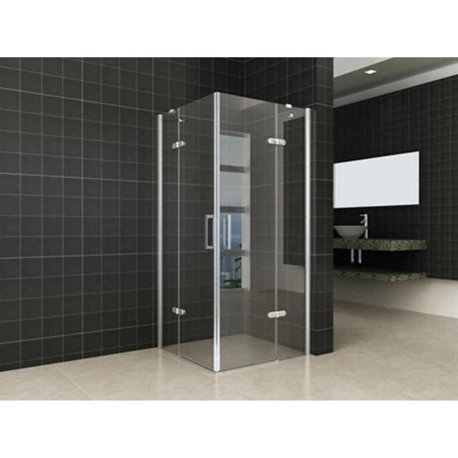 Wiesbaden Double hoekintap cabine met 2 draaideuren 900 x 900 x 2000 x 8 mm nano helder glas/chroom 20.3846 afbeelding 1