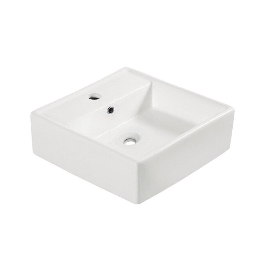 Wiesbaden Larx waskom 38,5 x 38,5 x 13 cm keramiek glans wit 32.3405 afbeelding 1