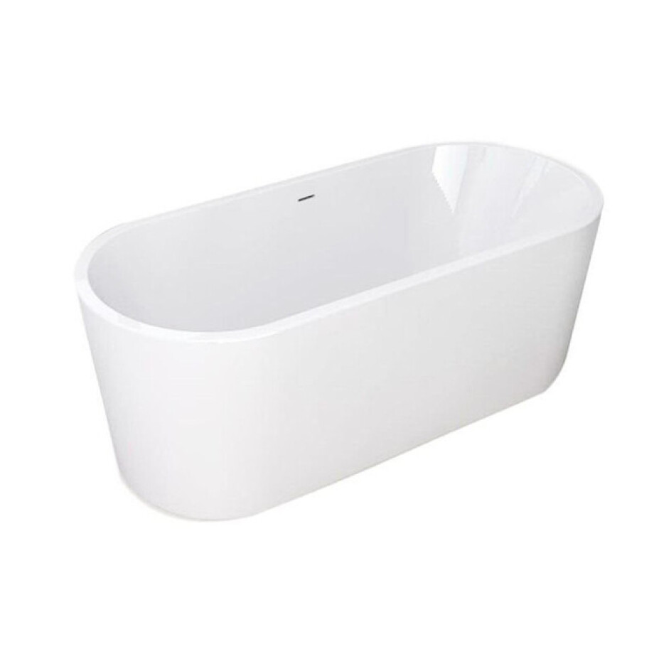 Wiesbaden Libero vrijstaand ligbad 178 x 80 cm acryl glans wit met waste wit glans 21.3650 Wiesbaden Libero vrijstaand ligbad 178 x 80 cm acryl glans wit met waste wit glans 21.3650 afbeelding 1