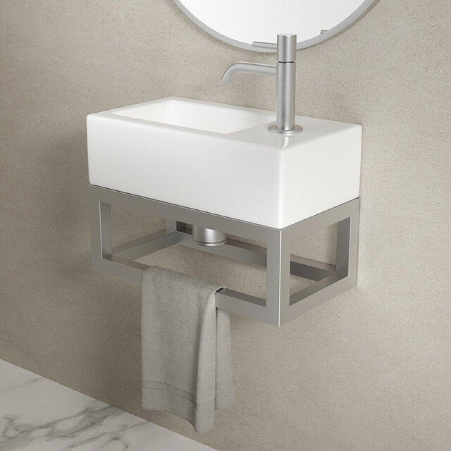 Wiesbaden Nick frame voor fontein 395 x 150 x 215 mm RVS 39.3534 Wiesbaden Nick frame voor fontein 395 x 150 x 215 mm RVS 39.3534 afbeelding 1