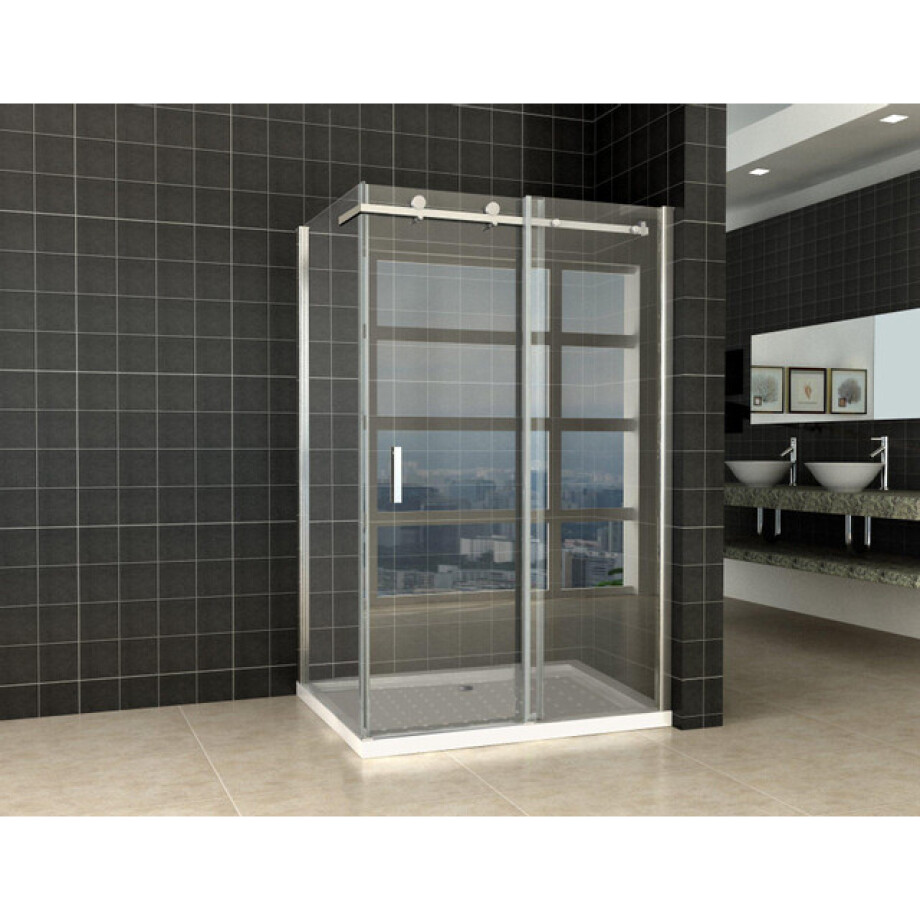 Wiesbaden Pared cabine met 1 schuifdeur 120x90x200cm 8 mm nano helder glas/chroom 20.3851 Wiesbaden Pared cabine met 1 schuifdeur 120x90x200cm 8 mm nano helder glas/chroom 20.3851 afbeelding 1
