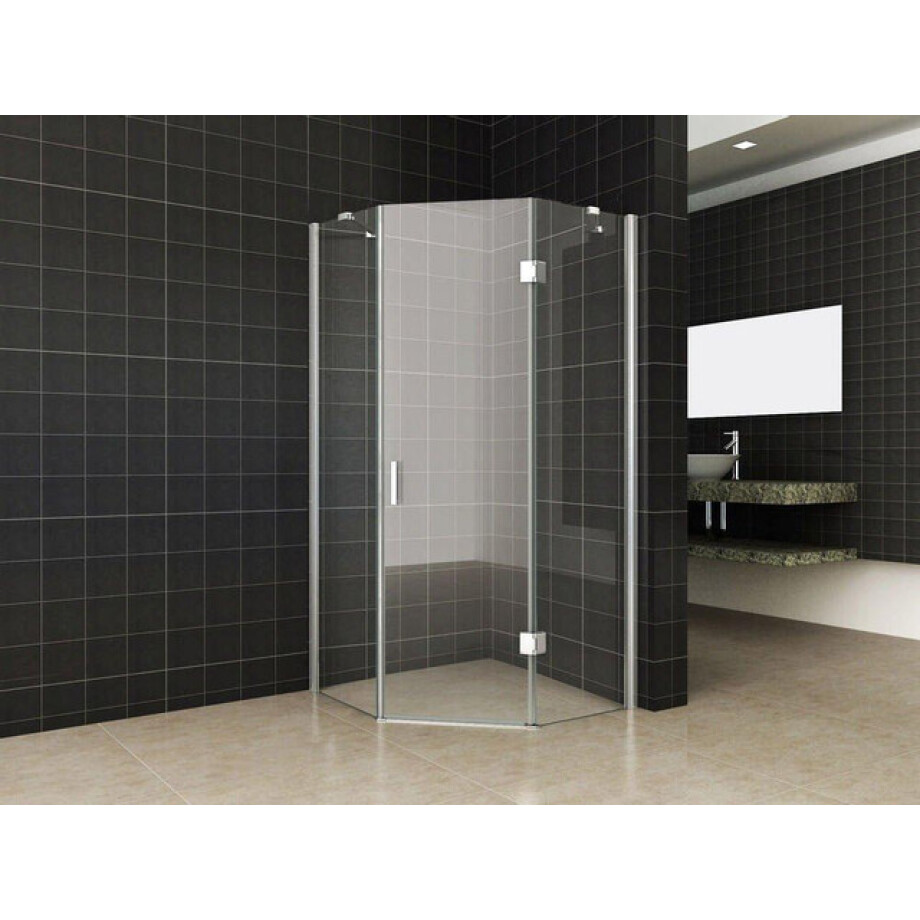 Wiesbaden Pento cabine met 1 draaideur 1000 x 1000 x 2000 x 8 mm nano helder glas/chroom 20.3781 afbeelding 1