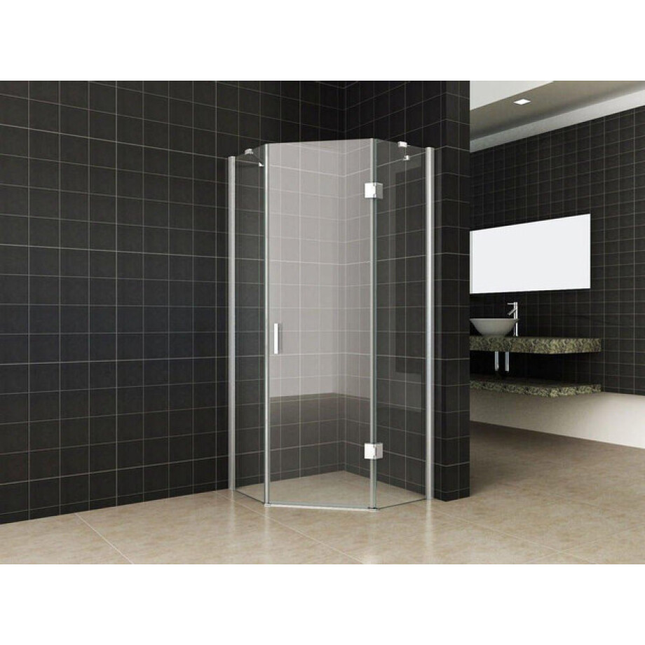 Wiesbaden Pento cabine met 1 draaideur 900 x 900 x 2000 x 8 mm nano helder glas/chroom 20.3780 afbeelding 1