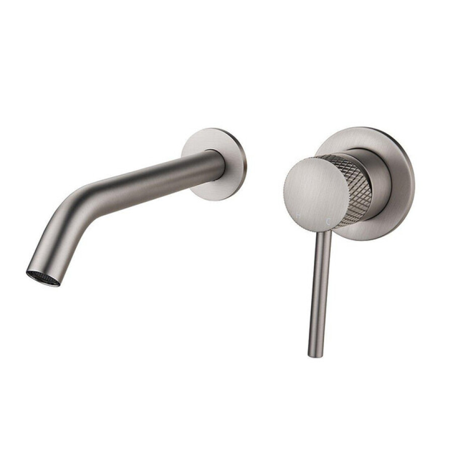 Wiesbaden Ribbd eenhendel wastafelkraan met coldstart inbouw compleet geborsteld staal PVD 29.5331 Wiesbaden Ribbd eenhendel wastafelkraan met coldstart inbouw compleet geborsteld staal PVD 29.5331 afbeelding 1