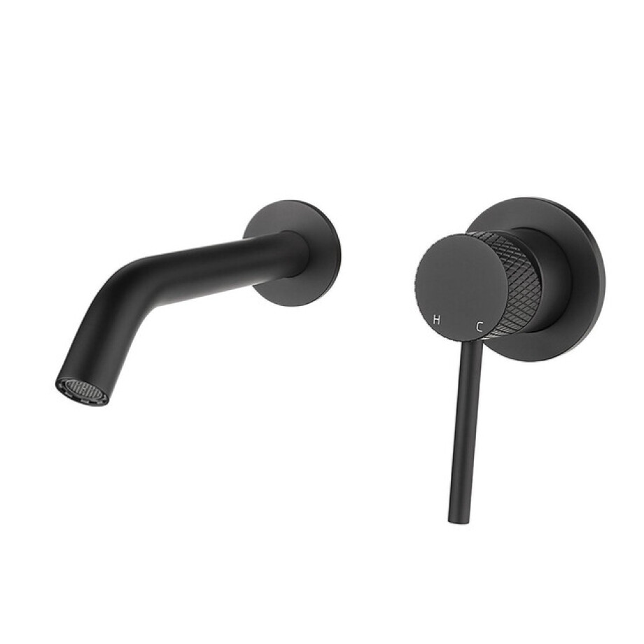 Wiesbaden Ribbd eenhendel wastafelkraan met coldstart inbouw compleet mat zwart 29.5332 Wiesbaden Ribbd eenhendel wastafelkraan met coldstart inbouw compleet mat zwart 29.5332 afbeelding 1