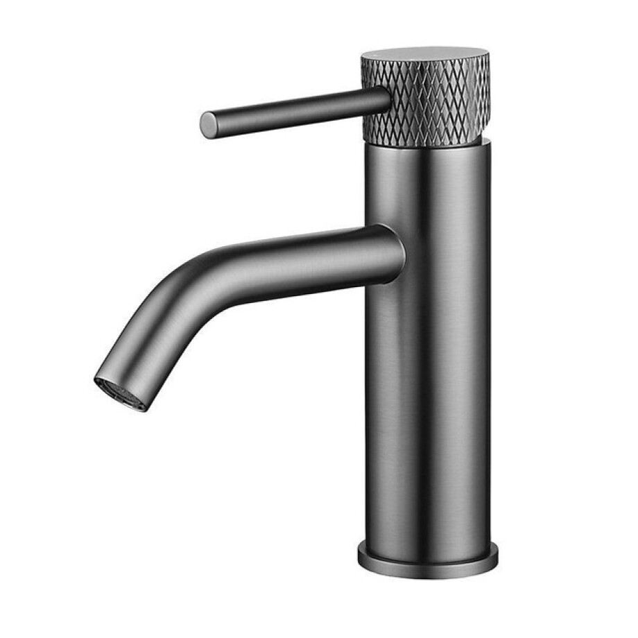 Wiesbaden Ribbd wastafelkraan met coldstart gunmetal PVD 29.5304 Wiesbaden Ribbd wastafelkraan met coldstart gunmetal PVD 29.5304 afbeelding 1