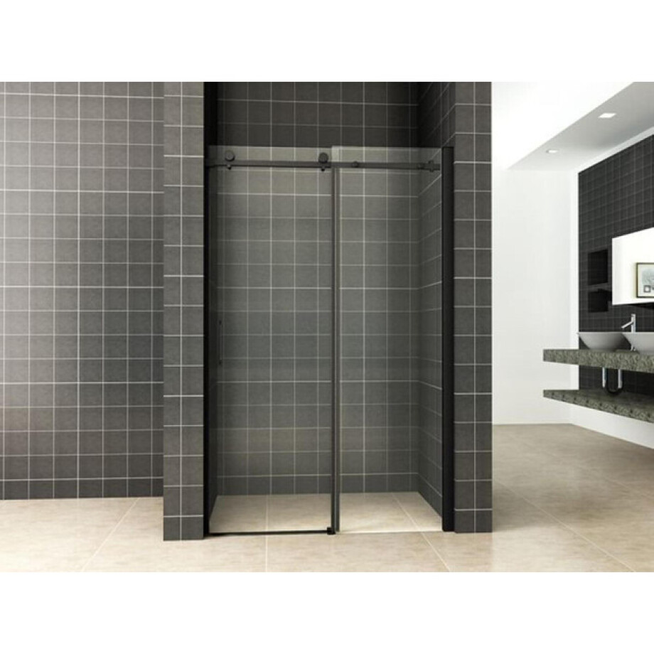 Wiesbaden Slide nis schuifdeur 1200 x 2000 x 8 mm nano helder glas/mat zwart 20.2850 afbeelding 1