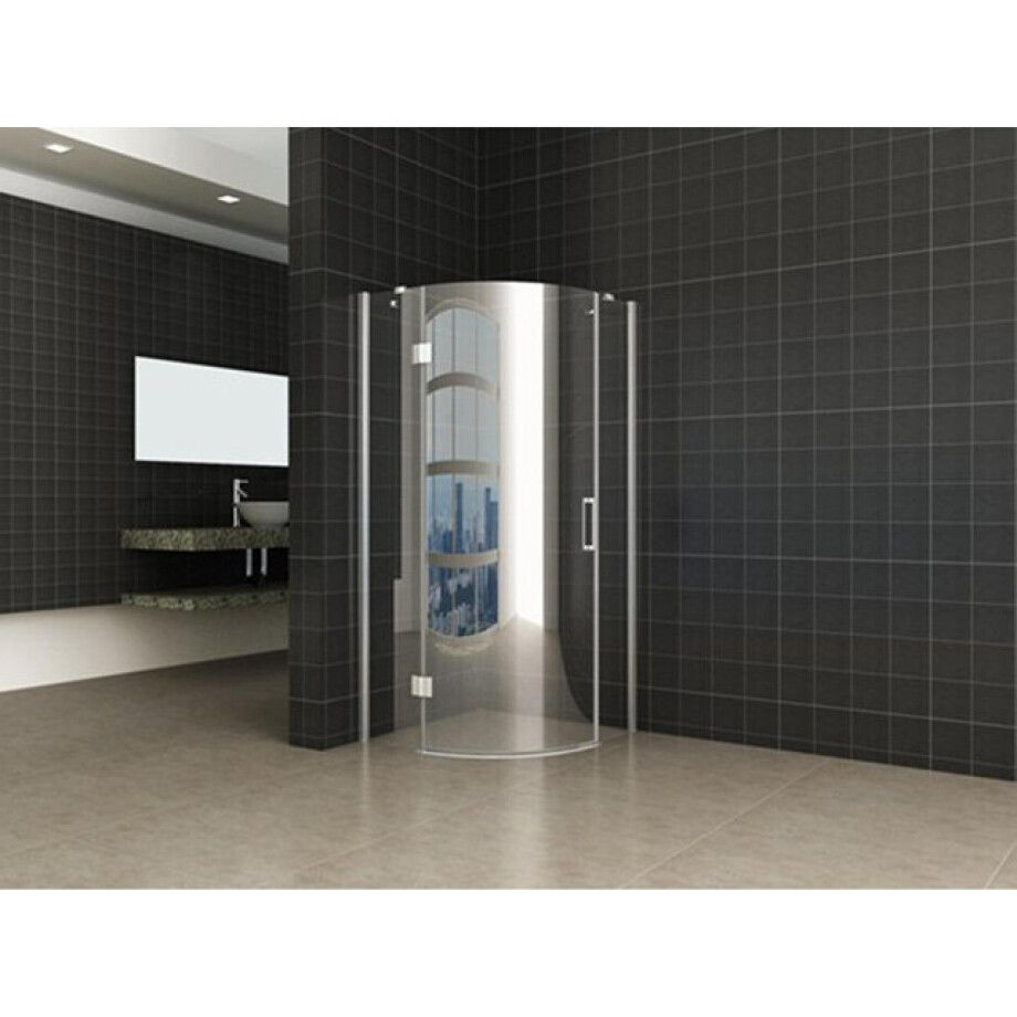 Wiesbaden Sphere Shower douchecabine 90x90x200cm kwartrond chroom 8mm glas linksscharnierend NANO coating 20.3855 Wiesbaden Sphere Shower douchecabine 90x90x200cm kwartrond chroom 8mm glas linksscharnierend NANO coating 20.3855 afbeelding 1