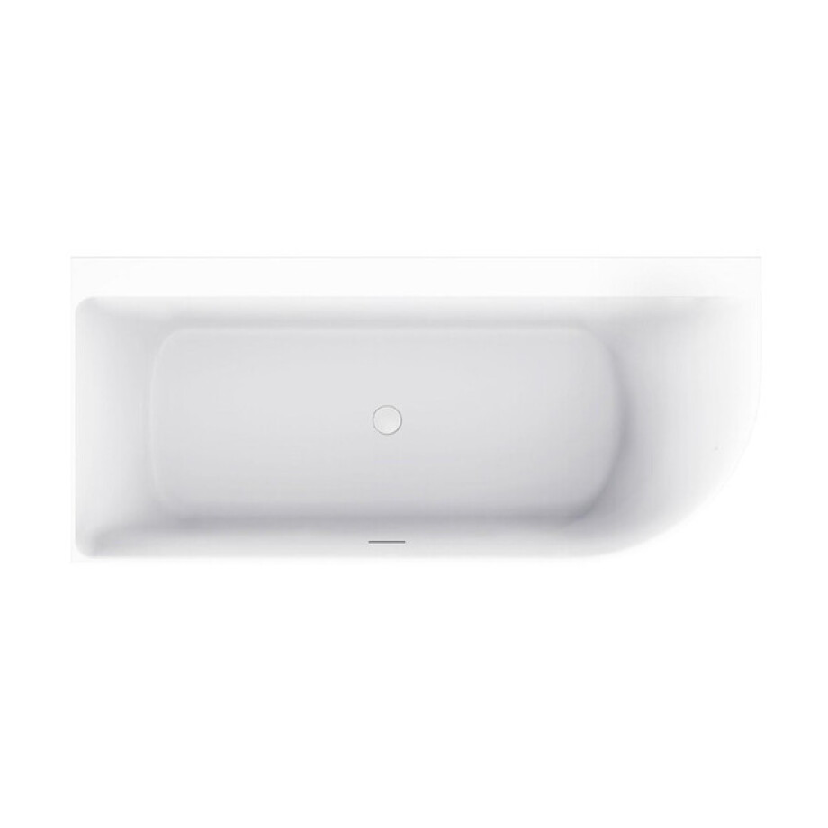 Wiesbaden Zenn hoekbad links 180x80cm acryl mat wit met waste mat wit 21.3669 afbeelding 1