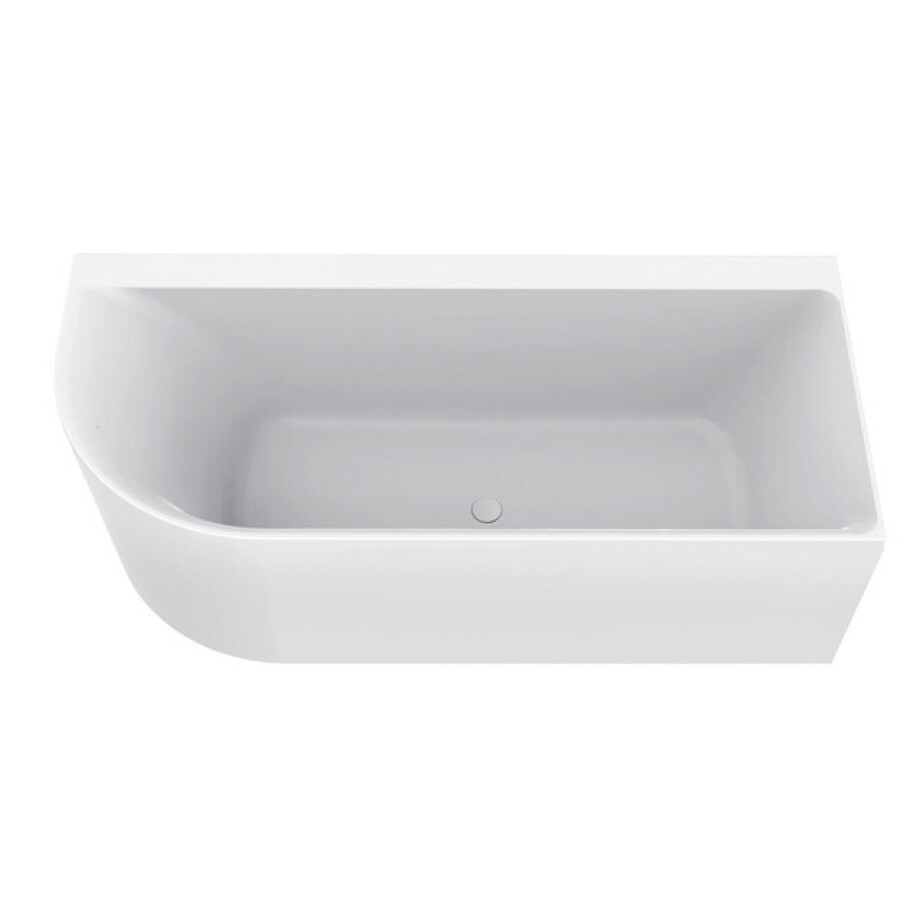 Wiesbaden Zenn hoekbad rechts 180x80cm acryl mat wit met waste mat wit 21.3674 afbeelding 1