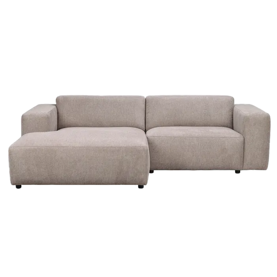 Willard gestoffeerde 3-zits hoekbank beige - links - 234 cm Willard gestoffeerde 3-zits hoekbank beige - links - 234 cm afbeelding 1