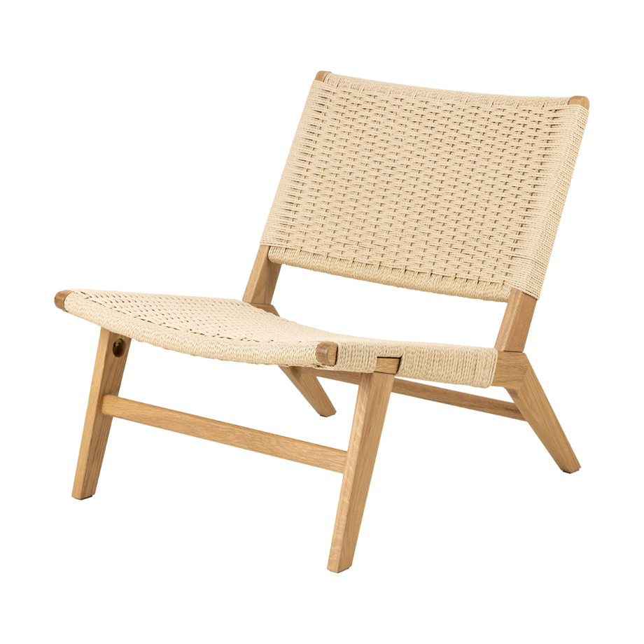 William houten fauteuil beige - met gewoven zitting afbeelding 1