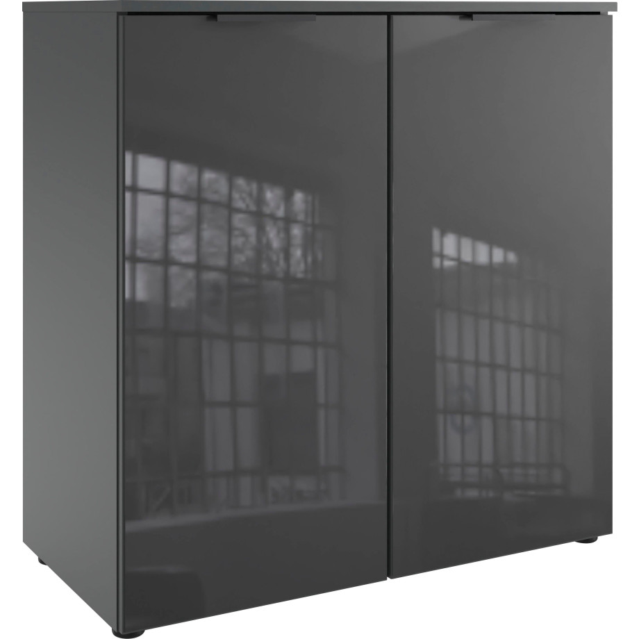 Wimex Kast Level36 black C by fresh to go met glaselementen voor, soft-closefunctie, 81 cm breed afbeelding 1